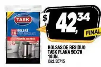 Supermercados Yaguar Task Bolsas De Residuo Plana 50x70 10un. oferta