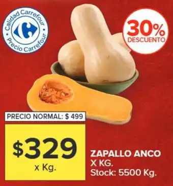 Carrefour ZAPALLO ANCO X KG oferta