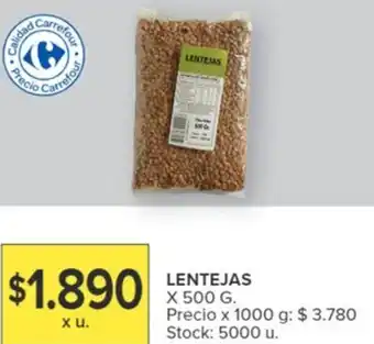 Carrefour LENTEJAS X 500G oferta