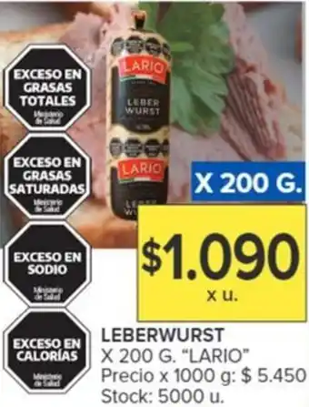 Carrefour LEBERWURST X 200G oferta