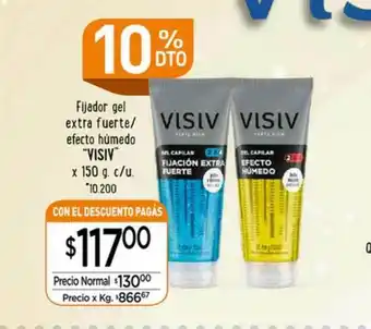 Visiv Fijador gel extra fuerte/efecto húmedo x 150g. c/u