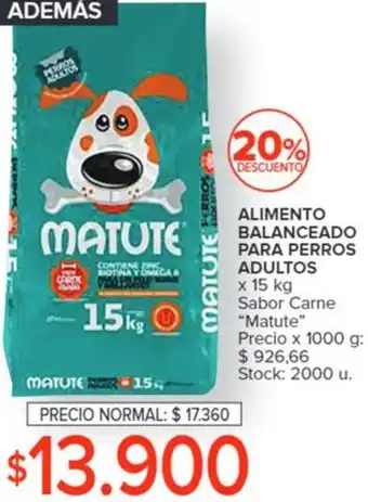 Carrefour ALIMENTO BALANCEADO PARA PERROS ADULTOS X 15KG oferta