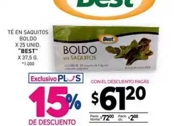 La Anonima Best Té En Saquitos Boldo x 25 Unid. oferta