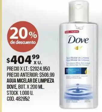 Coto Dove Agua Micelar De Limpieza Bot. x 200ml oferta