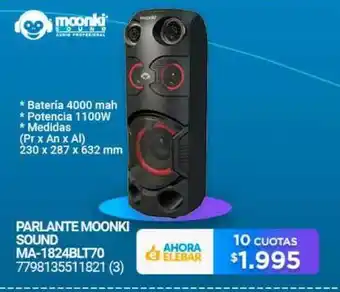 Punto Blu Moonki Parlante Sound MA-1824BLT70 1100W oferta