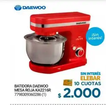Punto Blu Daewoo Batidora Mesa Roja KA2216R oferta