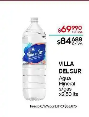Nini Mayorista Villa Del Sur Agua Mineral S Gas x 2,50lts oferta