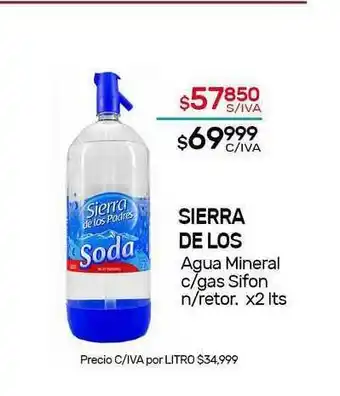 Nini Mayorista Sierra De Los Agua Mineral C Gas Sifon N Retor. x 2lts oferta