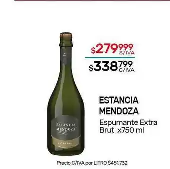 Nini Mayorista Estancia Mendoza Espumante Extra Brut x 750ml oferta