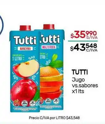 Nini Mayorista Tutti Jugo Vs. Sabores x 1lts oferta