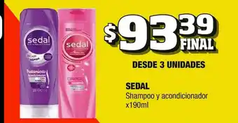 Maxi Ofertas Sedal Shampoo Y Acondicionador x 190ml oferta