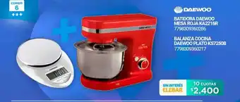 Punto Blu Daewoo Batidora Mesa Roja KA2216R O Daewoo Balanza Cocina Plato KS7250B oferta