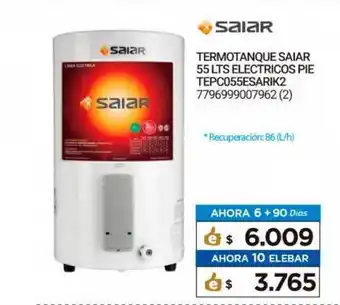 Punto Blu Saiar Termotanque 55lts Electricos Pie TEPC055ESARIK2 oferta
