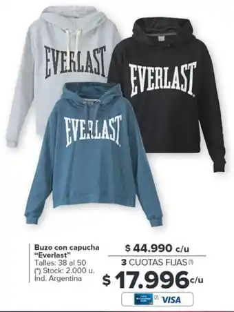 Carrefour Everlast Buzo con capucha Talles 38 al 50 oferta