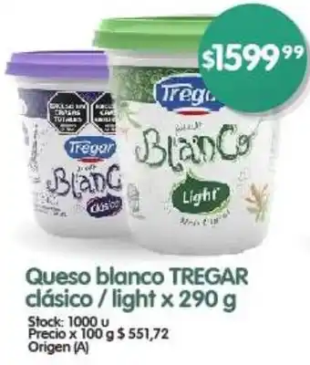 Supermercados Buenos Días Queso blanco TREGAR clásico/light x 290g oferta