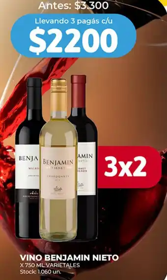 Supermercados Tadicor VINO BENJAMIN NIETO X 750ML VARIETALES oferta