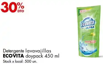 Disco Detergente lavavajillas ECOVITA doypack 450ml oferta