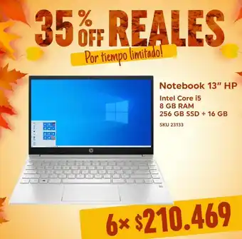 Monumental Hogar Notebook 13" HP Intel Core i5 8 GB RAM 256 GB SSD + 16 GB oferta