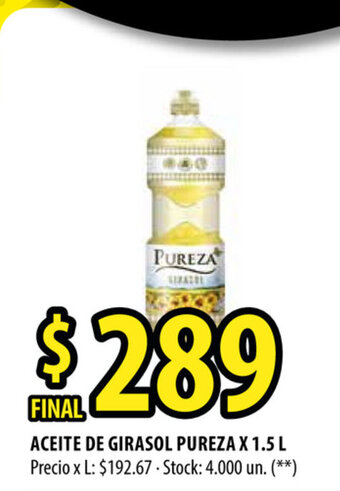 Punto Mayorista Pureza Aceite de Girasol x 1.5L oferta