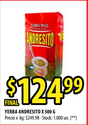 Punto Mayorista Andresito Yerba Mate x 500g oferta