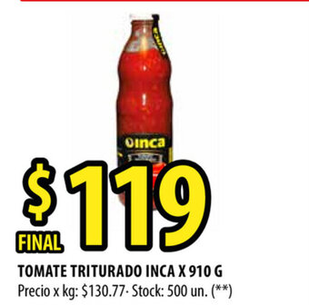 Punto Mayorista Inca Tomate Triturado x 910g oferta