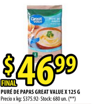 Punto Mayorista Great Value Puré De Papas x 125g oferta