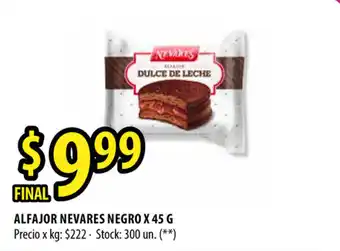 Punto Mayorista Nevares Negro Alfajor x 45g oferta