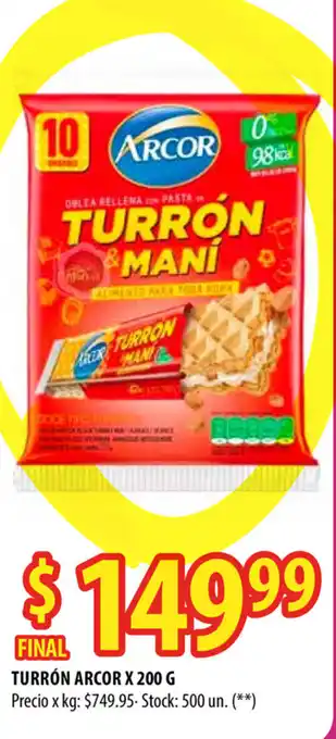 Punto Mayorista Arcor Turrón x 200g oferta