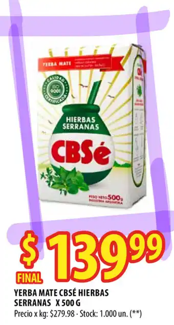Punto Mayorista CBSé Yerba Mate Hierbas Serranas x 500g oferta