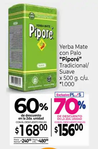 La Anonima Pipore Yerba Mata con Palo Tradicional/Suave x 500g oferta