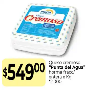 La Anonima Punta del Agua Queso cremoso horma fracc/entera x kg oferta