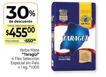 La Anonima Taragui Yerba Mate 4 flex Seleccion Especial sin Palo x 1kg oferta