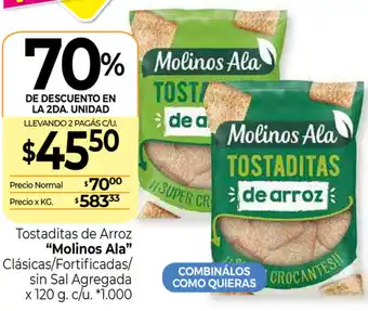 La Anonima Molinos Ala Tostaditas de Arroz Clásicas x 120g oferta