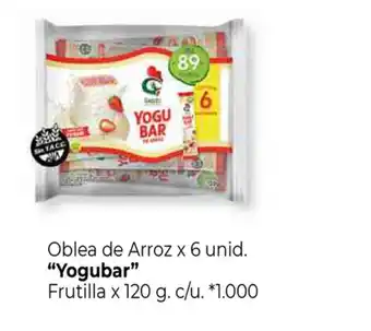 La Anonima Yogubar Oblea de Arroz x 6 unid Frutilla x 120g oferta
