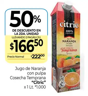 La Anonima Citric Jugo de Naranja con pulpa Cosecha Temprana x 1lt oferta