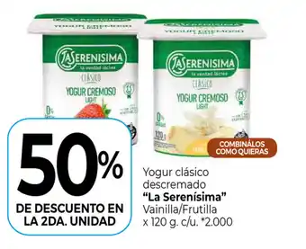 La Anonima La Serenisima Yogur clásico descremado Vainilla /Frutilla x 120g oferta