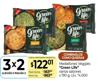 La Anonima Green Life Medallones Veggies varios sabores x 190g oferta
