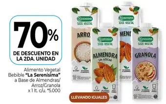 La Anonima La Serenisima Alimento Vegetal Bebible a Base de Almnedras Arroz.Granola x 1lt oferta