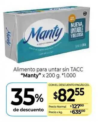 La Anonima Manty Alimento para untar sin Tacc x 200g oferta