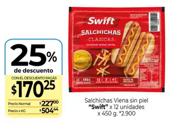 La Anonima Swift Salchichas Viena sin piel x 12 unidades x 450g oferta