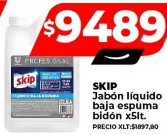 Supermayorista Vital SKIP Jabón líquido baja espuma bidón x 5lt oferta