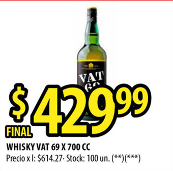 Punto Mayorista Vat 69 Whisky x 700cc oferta