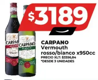 Supermayorista Vital CARPANO Vermouth rosso/bianco x 950cc oferta