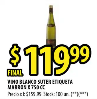Punto Mayorista Suter Etiqueta Marron Vino Blanco x 750cc oferta