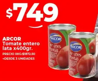 Supermayorista Vital ARCOR Tomate entero lata x 400gr oferta