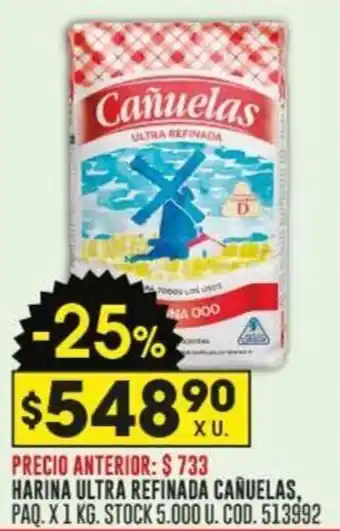 HARINA ULTRA REFINADA CAÑUELAS PAQ. X 1KG