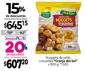 La Anonima Granja del Sol Nuggets de pollo crocantes x 900g oferta