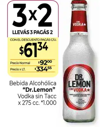 La Anonima Dr.Lemon Bebida ALcohólica Vodka Sin Tacc x 275cc oferta