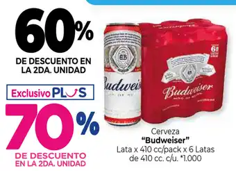 La Anonima Budweiser Cerveza Lata 410cc/pack oferta