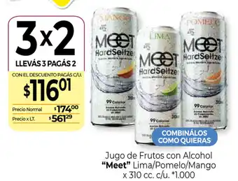 La Anonima Meet Jugo de frutos con Alcohol Lima/Pomelo/Mango x 310cc oferta